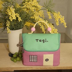 Tagi. Signal House Large Capacity Travel Makeup Bag, Waterproof Matcha Berry