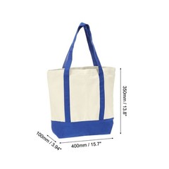 1Pcs 16″ x 14″ x 4″ Reusable Canvas Bag Tote Bag (Blue)