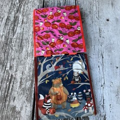 NWT Halloween 2 Reusable Shopping Bags Cherries Skulls GHOSTS 👻Woodland Animals