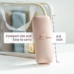 zoka Silicone Makeup Brush Holder, Travel Case, Pearl Blue