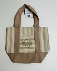 Authentic Trader Joe’s Mini Tote Bag Stripe Canvas Limited Edition Summer 2026