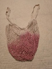 GUUD 2 PIECE FRENCH MARKET REUSABLE, WASHABLE COTTON MESH GROCERY/SHOPPING BAGS