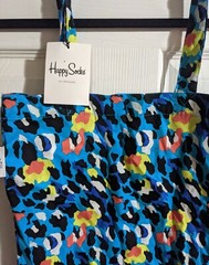 Happy Socks Shopping Tote Bag Animal Print Leopard Colorful Cotton Gift Idea