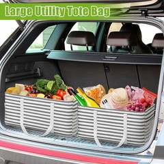 3 PCS Extra Large Tote Bag Reusable Grocery Bags with Metal Wire Frame and Ha…