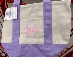 Trader Joe’s Mini Pastel Canvas Tote Bag (Purple) Collectible Rare Totebag