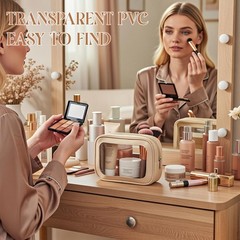 Abbylike 10 Pcs Clear Makeup Bags Bulk Tsa 7.5 x 5.5 x 2.2 inches, Nude