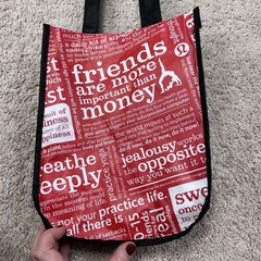 Lot of 5 Lululemon Reusable Shopping Bags Totes Red Black 2x Big 3x Small Sizes