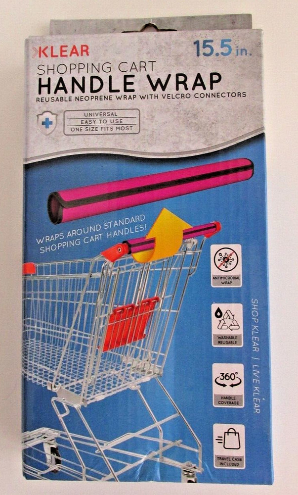 New Open Box 1 Klear Neoprene Shopping Cart Handle Wrap + Cover 15 1/2″ Pink