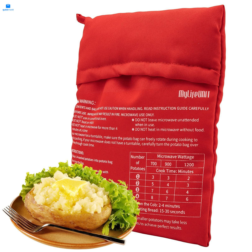 MyLifeUNIT Microwave Potato Bag, Baked Baking 10″ x 8″, Red