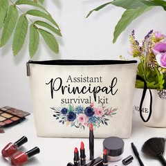 Assistant Principal Funny Makeup Bag for Travel 9.4 x 6.3 x 2 inches, B
