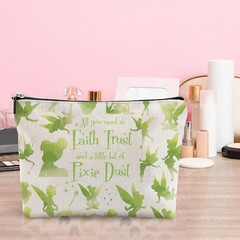 LONGXIN Bell Cosmetic Make up Bag Fairytale Fans Gift Merchandise Beige