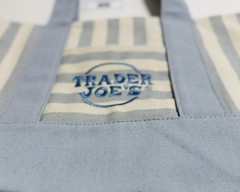 Authentic Trader Joe’s Mini Pastel Stripe Canvas Tote Bag Limited Edition 4/Set