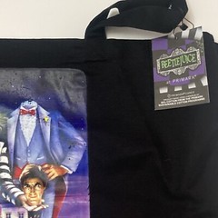 Primark Beetlejuice Tote Bag Black Cloth Tim Burton Michael Keaton Cotton New