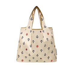 Medium Foldable Tote Nylon Reusable Grocery Bag (Set of 2), Anchors Away