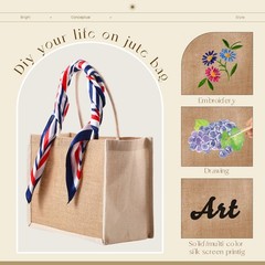 16 Pcs Jute Tote Gift Bags Natural Burlap Grocery Shopping Bag Beach Tote wit…