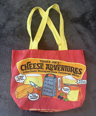 Trader Joe’s Cheese Adventures Canvas Reusable Tote Bag Graphic Print M 12x8x10