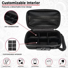 Kashmir Smell Proof Bag with Combination Lock Odor Travel Small, Black