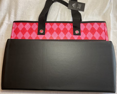 Scout THE BJ BAG POCKET TOTE 19.5 X 14 X 8.5 PINK ARGYLE NWT
