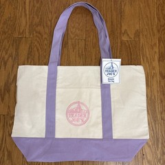 NEW Trader Joe’s Lavender Purple Large Canvas Tote Bag Spring 2026