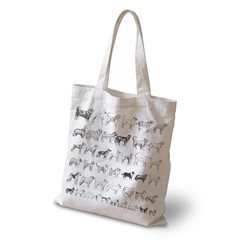 Cute Dogs Canvas Tote Bag, Dog Breed Sketch Print Tote Bag, Reusable Grocery …