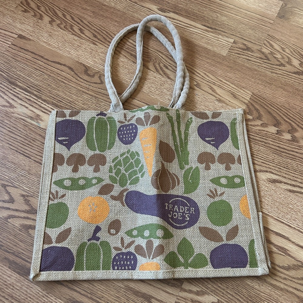 Trader Joe’s Reusable Jute Burlap Shopping Tote Bag
