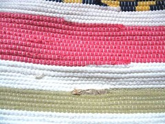 Carpet Bag Woven Tote Weekender Craft Knitting Beach Bag Wooden Handle