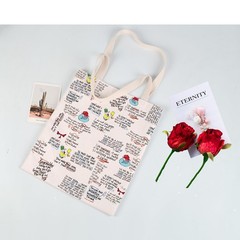 Cartoon Quotes Inspired Canvas Tote Bag Cartoon Musical Gift Shoulder Bag for…