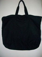 W.O.W. Woman of the World Fabric Zippered Shopping Bag Tote Cotton Large