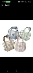 Limited Edition Trader Joe’s Mini Pastel Striped Canvas Tote Bag Set Of 4 BNWT