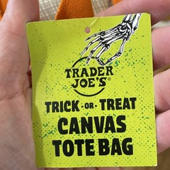 Trader Joe’s Orange Canvas Foldable Tote Solid Plain Reusable Shopping Bag