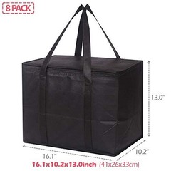 8 Large Insulated Reusable Grocery Bags – Heavy Duty Cooler Totes, Zippered, Fol