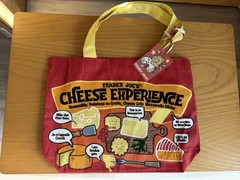 Trader Joe’s Cheese Experience Canvas Reusable Shopping Bag Foldable Red Yellow