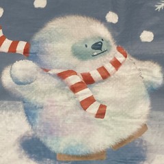 Tesco Christmas Abominable Snowman Tote Bag Yeti Scarf Snow Flake Holiday 2024