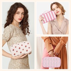 Relavel Makeup Bag, Small Bag for Women, Travel MEDIUM, 01B-Strawberry