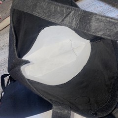 RARE Lululemon Gray Felt And White Black Mesh Reusable Shopping Tote Bag