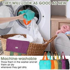 Reusable Grocery Bags, Colorful Shopping Bags,Machine Washable,Foldable,Durab…