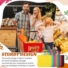 100 Pcs Reusable Grocery Bags Bulk Shopping Tote with Handle Non Woven Portab…