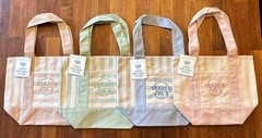 Trader Joe’s Mini Pastel Canvas Tote Bag 2026 Limited Edition Set Of 4, NWT