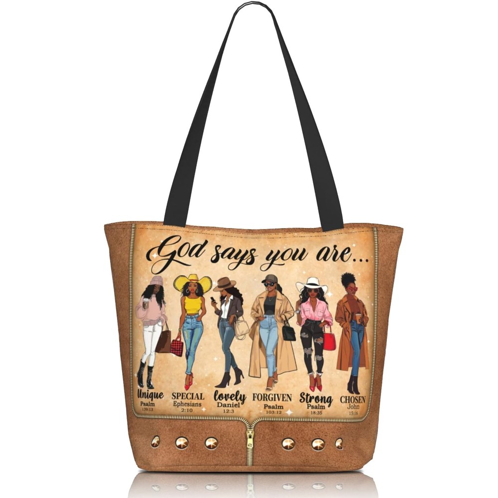 Bible African American Tote Bags for Women Fashion Black Women Church Shoulde…