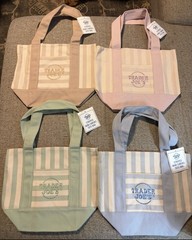 Trader Joe’s Mini Pastel Stripe Canvas Tote Bag Limited Edition Set Of 4 In Hand