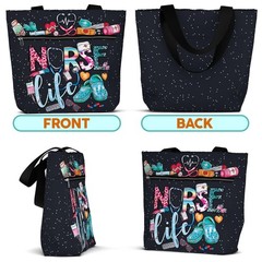 Large Waterproof Tote Bag Pocket Zipper Work Gift Nurse Shoulder Women Hand