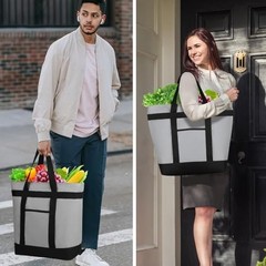 Insulated Reusable Tote Bag 39L Thermal Cooler Grocery Shopping Food Delivery