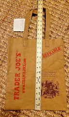 NEW Trader Joe’s Reusable Washable Brown Natural Paper Shopping Grocery Tote Bag