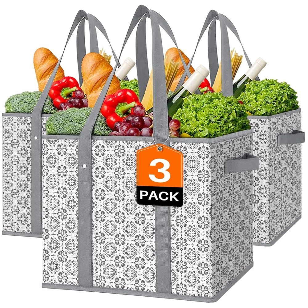 Stylish Floral Reusable Shopping Bags [3 Pack]