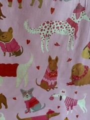 TJ MAXX REUSABLE LARGE SHOPPING BAG NEW DOG PUPPY PINK VALENTINE RED HEART LOVE
