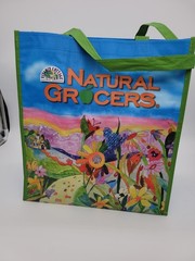 Reusable Large Shopping Tote Bag Floral Natural Grocers Butterfly Flowers New