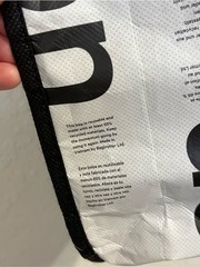 Lululemon Small Reusable Tote Bag Black White Logo Shopping Bag Snap Closure