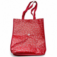 Lululemon Limited Edition Red Holiday Reusable Tote Bag Snap Closure Large Carry