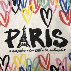 Multicolor Hearts Canvas Foldable Reusable Shopping Bag Tote Large Modern