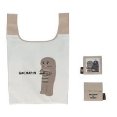 Marushin Gachapin & Mukku Eco Bag Sepia Brown Recycled Polyester Large Capacity
